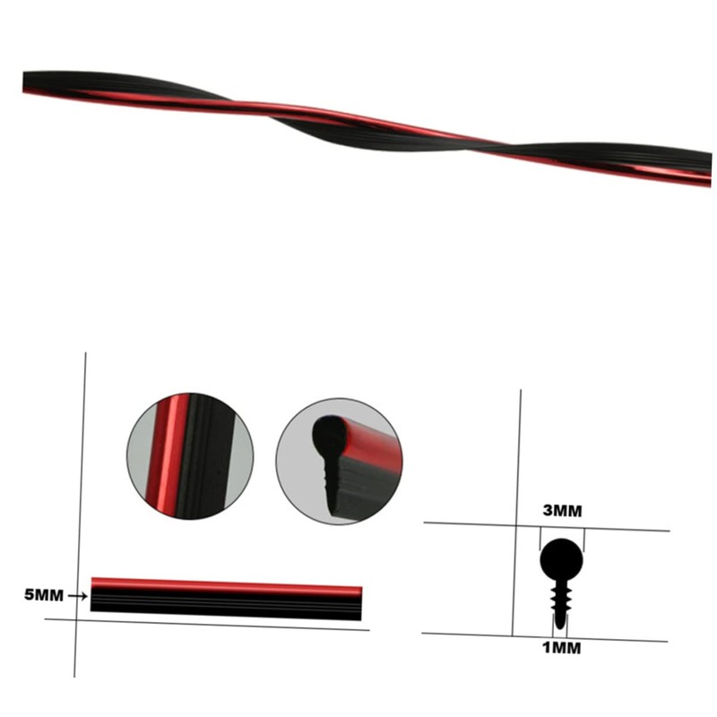 Mikinona Decoration Moulding Trim Strip Car Decor Red