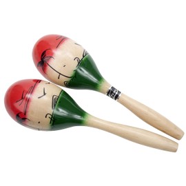 Fame Maracas Shaker, Wood, Multicoloured, Robust, Durable, Clear Sound, Comfortable Handle, Ideal for Children and Beginners, Pack of 2