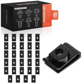 A-Premium 30PCS Nylon License Plate Bracket U-Nut Retainer Clips Compatible with Nissan Rogue, Sentra, Versa, Frontier, Pathfinder, Armada, LEAF, 370Z, Cube & Infiniti QX80, QX50, QX50, Q60, G37, Q70