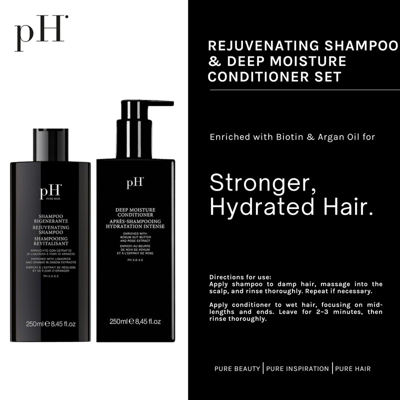 pH PURE HAIR Rejuvenating Shampoo & Deep Moisture Conditioner Set
