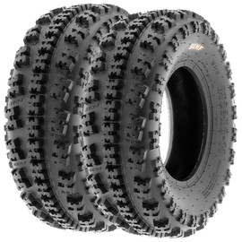 SUNF SunF XC ATV UTV Knobby Sport Tires 20x7-8, 6 PR Tubeless A027, Set of 2