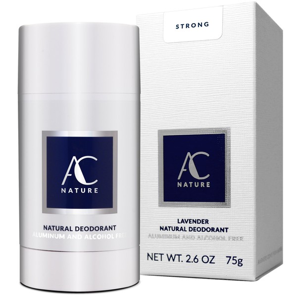 AC NATURE Lavender Natural Deodorant Stick Infused with Vitamin E - High Performance & Toxic Free - (Strong - Ultimate Power, 1pc)