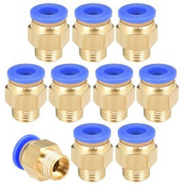 Boxonly Straight Pneumatic Male 6mm Tube OD x PT1/4 Thread Push to Quick Connect Fittings, Air Push Connect Tool Pneumatic Hose Fittings 10pcs