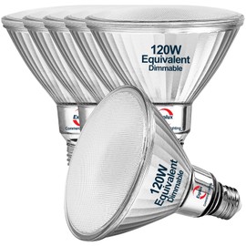 Explux Commercial-Grade LED PAR38, 120W Equivalent, 1400 Lumens, 40000 Hours, Classic Full Glass Flood Light Bulbs, Dimmable, Waterproof & Anti-Ageing, Bright White 3000K Spotlight, 6-Pack