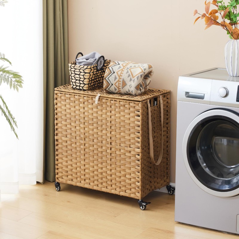 Laundry Hamper with Wheels, 39.6 Gallon(150L) Rolling Laundry Basket with