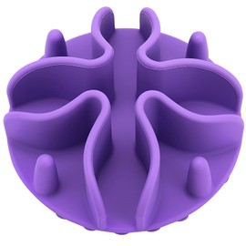 Doweiss Slow Feeder for Dog Cat Puppy, Silicone Pet Feeder Insert with Strong Suction Cups, Medium, Purple