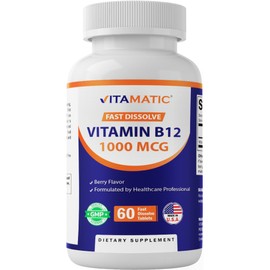 Vitamin B12 1000 mcg Fast Resolve Tablets, 2 Count, 60 Servings / 비타민 B12 1000 mcg 패스트 리졸브 정제, 2개, 60회분