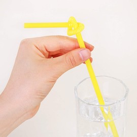 Onwon 100 Pcs Extra Long Disposable Flexible Drinking Straws, 10.2 Inch Party Colorful Neon Straws