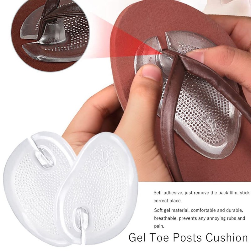 4 Pieces/2 Pairs Thong Sandal Cushions Pad Flip Flop Anti-Wear