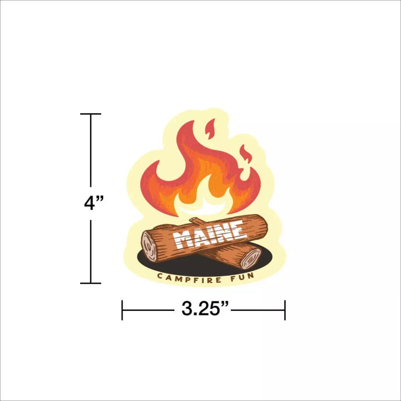 RetroPlanet Maine Campfire Fun Die Cut Vinyl Sticker
