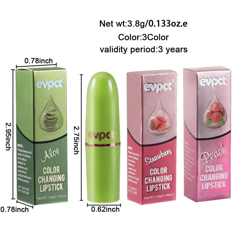 Bálsamo labial evpct – Set de 3 tonos rosa melocotón