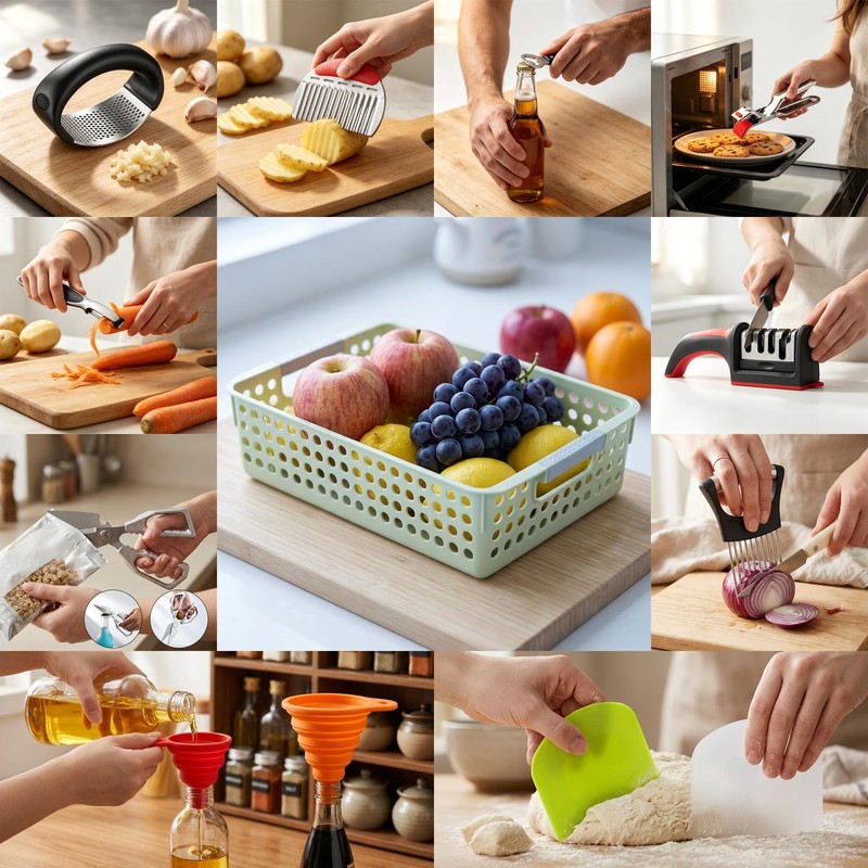 13-Piece Kitchen Gadget Set (Includes Storage Basket) — Features Kitchen