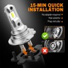 KEPEAK 4x H7 LED Headlight Bulb Kit High Low Beam