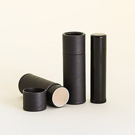 12 mL Black Paperboard Lip Balm/Salve/Cosmetic/Lotion Tubes (25)