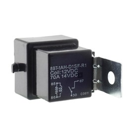 897-1AH-D1SF-R1 12VDC 4Pins 1 Form A Quick Connect 70A High Power Automotive Relay with Resistor SPNO Dust Cover with Shroud and Steel Bracke