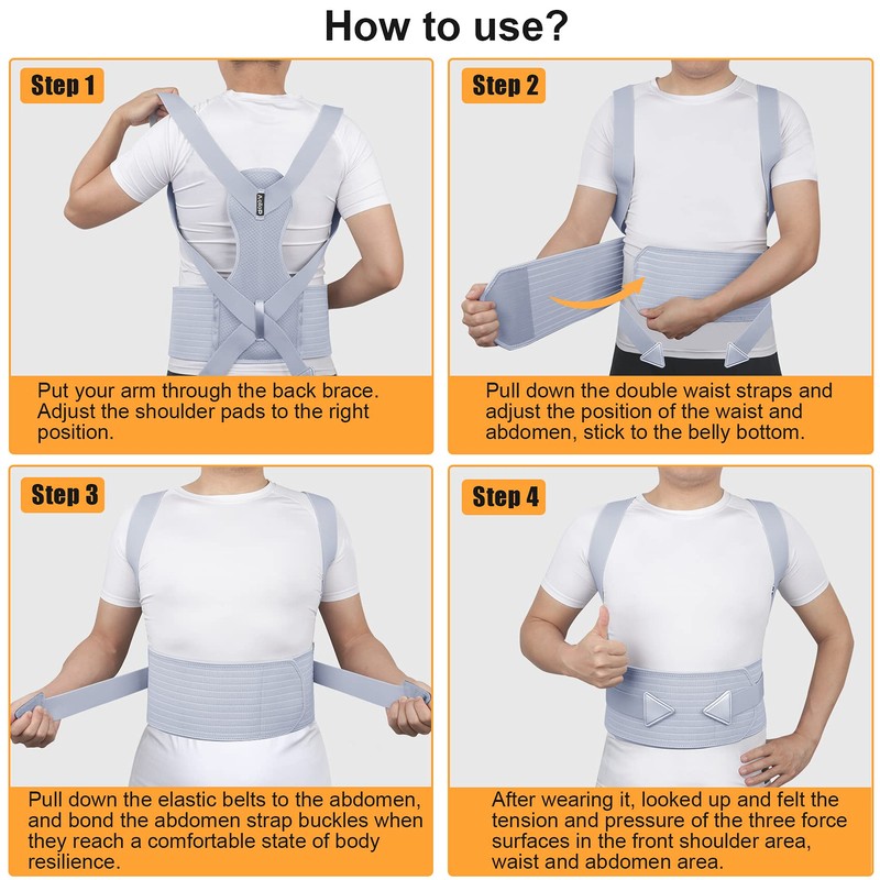 Aollop Posture Corrector Men Women - Back Brace with Breathable