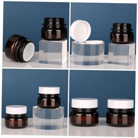 Healeved 4pcs Refillable Cream Jars with Lids Versatile Lotion Containers for Travel Diy Cosmetics and Sample Use Durable Pet Material Compact for Easy Portability