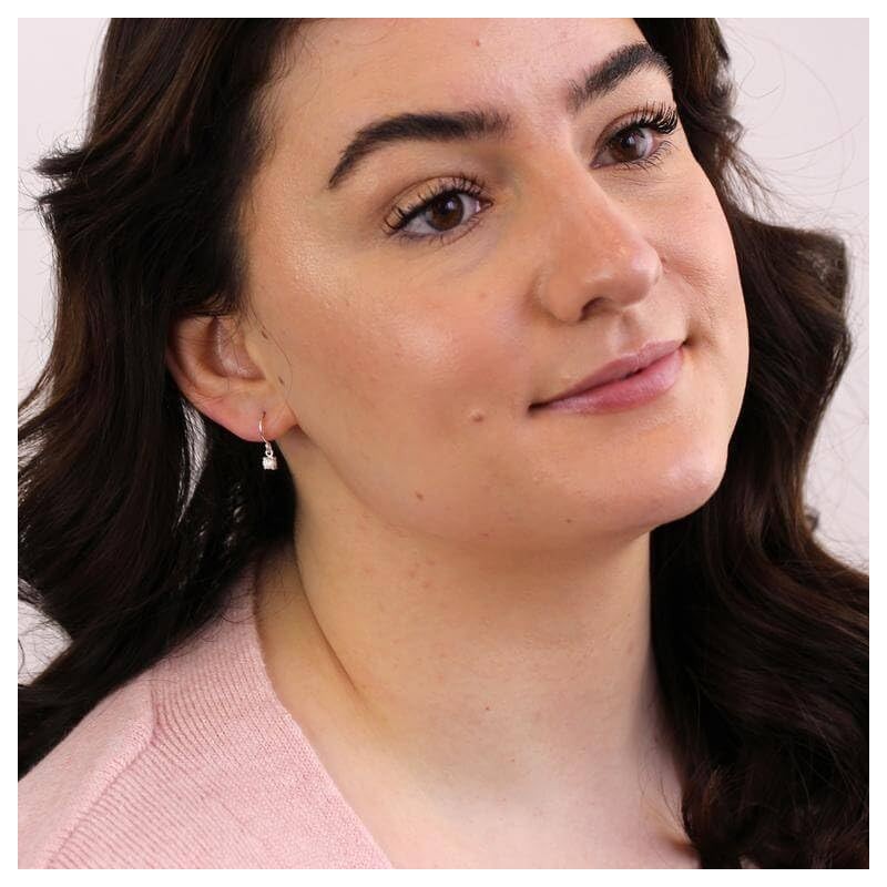 Sterling Silver Peridot CZ August Birthstone Dangle Earrings