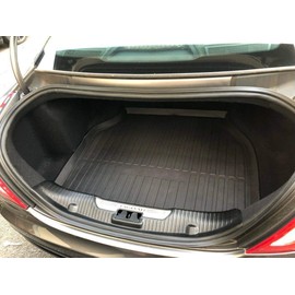 EACCESSORIES EA Cargo Liner - Trunk Mat for Jaguar XJ XJR XJR575 2010-2019 – Weather-Resistant Trunk Mats for Cars with Raised Lip – Non-Slip Car Trunk Mat Rubber – Laser Pre-Cut Design
