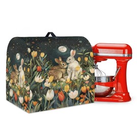 Yorfeemge - Funda mezcladora de ayuda para cocina, diseño de flores, conejo, con asa y bolsillo, accesorios para mezclador de ayuda de cocina