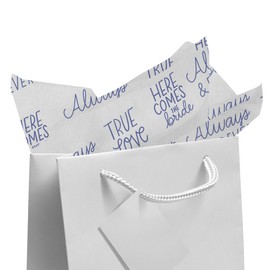 Designer Greetings Glitterwrap Bridal Shower Tissue Paper, Happily Ever After (30 Sheets Per Pack, 20” X 26”, 18 Sq. Ft.)
