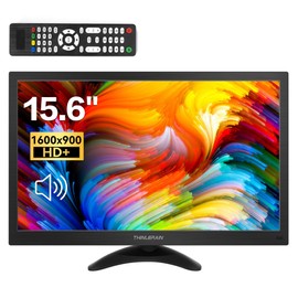 Thinlerain 15.6 Inch Computer Monitor 1600x900 Small PC Monitor with HDMI VGA AV BNC USB Ports, 60Hz, 5Ms, VESA, Remote Control, Mini Display Built-in Speakers for Office Home