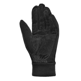 Harssidanzar SM045EU Men's Winter Gloves Warm Wool Fleece Lined Suede Gloves, black