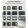 OKAWYC Black Luca Metal Wall Plate, 2-Gang Double Duplex Outlet
