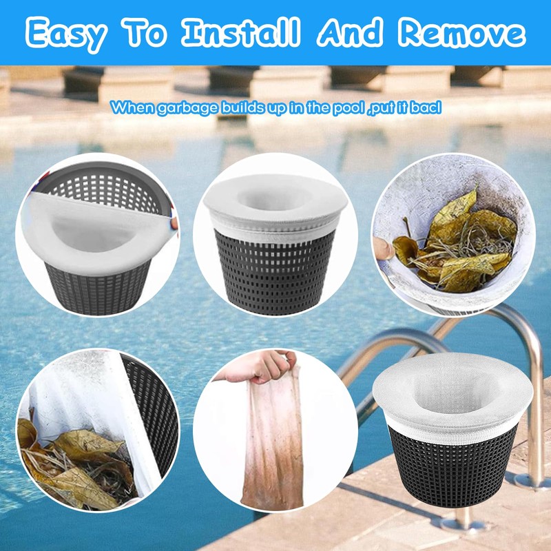 YYTECH 20pcs Pool Skimmer Socks, Swimming Pool Skimmer Filter Sieve