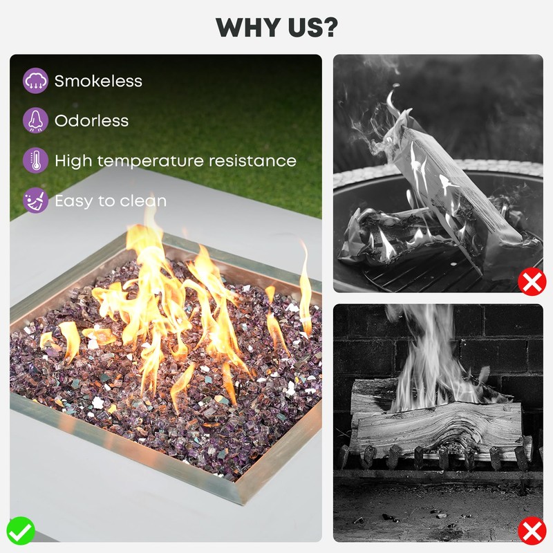 Stanbroil 10-Pound Fire Glass - 1/4 inch Reflective Tempered Fire