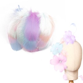 200 Feather 7-12cm Phantom Macaron Feather Goose Feather Decorative Feather DIY Craft Feather Flower Rain Decorative Feather Wedding Birthday Party Event Party Craft Material Decoration (Macaron)