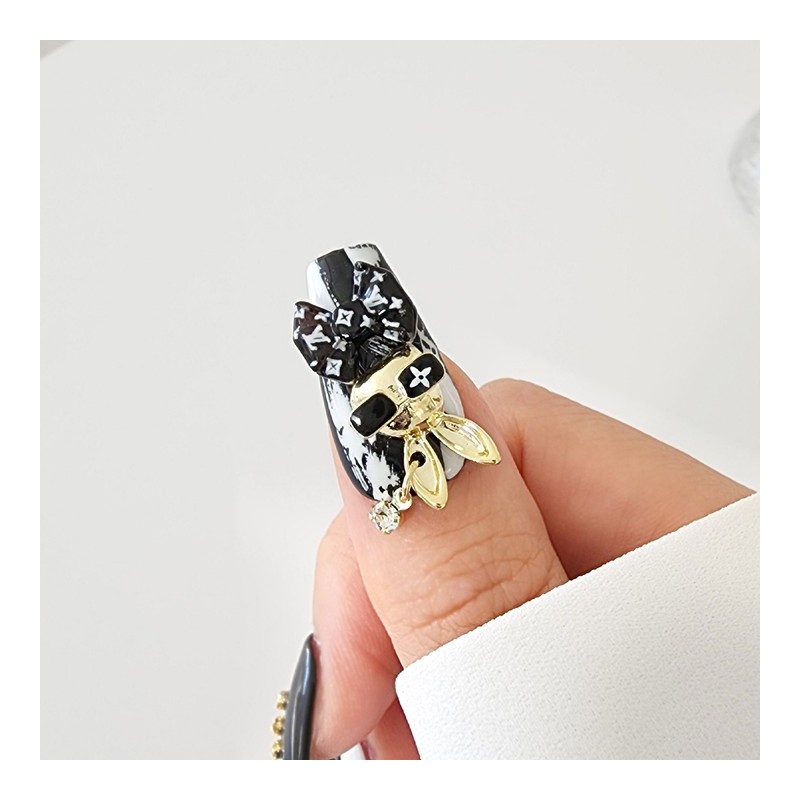 Gold Rabbit Handmade Nail Tips - Natural / 골드 래빗