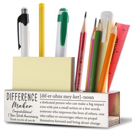 THRXOBN 1st Work Anniversary Appreciation Gifts for Coworker, 1 Year Work Anniversary Congratulations Gift for for Women, Stainless Steel Pen Holder With Work Anniversary Quotes, WBA1