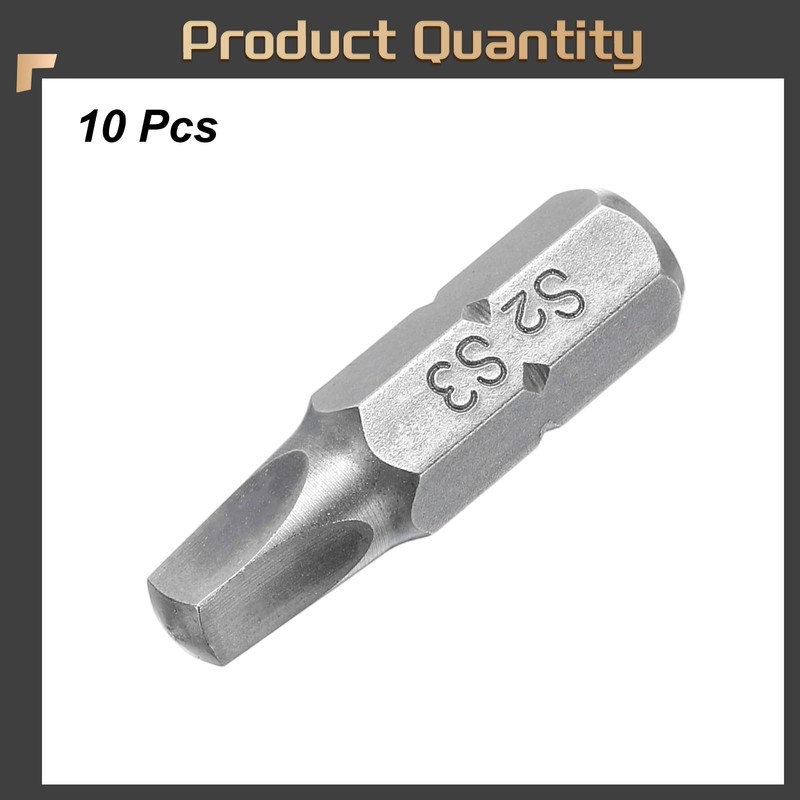sourcing map 10pcs Square Head Screwdriver Bits 1/4" Hex Shank