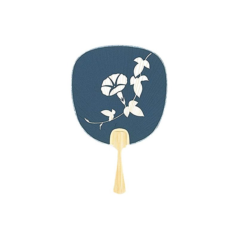 Shiomi Uchiwa Fan Morning Soup (Navy) 7.9 x 12.2 inches