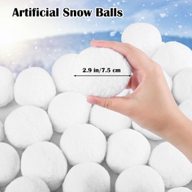 Cooraby 25 Pieces 2.9 Inches Snow Toy Ball Set Indoor Fake Snow Fight Ball Realistic Snow Toss Ball Set for Winter Game