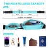 JIMKAN Running Belt with 2 Independent Large Pockets, Mint Blue,