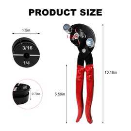 MTRPS 4 in 1 Tube Bending Pliers, 3/16" 1/4" 5/16" 3/8" Professional Brake Lines Bending Tool, 90 Degree Manual Tubing Bender for Copper Brass Aluminum and Thin Steel Pipes