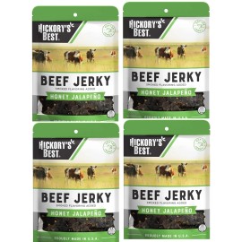 Hickory 4-PACK Hickory's Best Smoked Flavoring Added Honey Jalapeno Beef Jerky 16 oz ea
