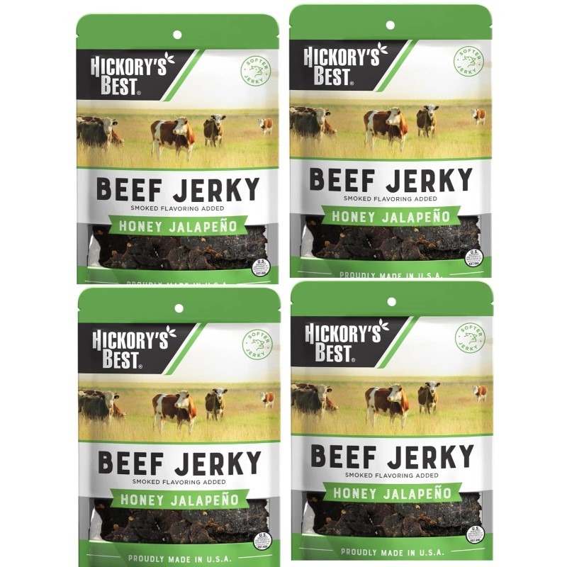 Hickory 4-PACK Hickory's Best Smoked Flavoring Added Honey Jalapeno Beef