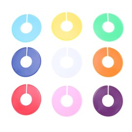 WHAMVOX 18Pcs Plastic Clothing Size Circles Lightweight Size Display Rings with Easy Install Gap for Retail Store Market Clothing Display