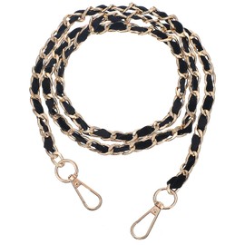 Black Purse Chain Strap 47" Metal Chain Strap Replacement Straps for Handbag Clutch Chains Straps with Metal Buckles DIY Purse Accessories Crossbody Shoulder Bag Set