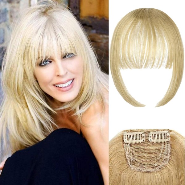RUNRAYAY Clip in Bangs, Fake Hair Extensions Hair Clip on