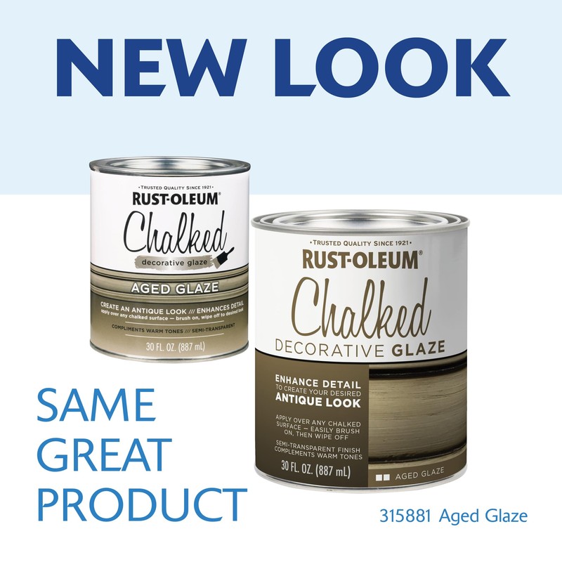Rust-Oleum 315881 Chalked Decorative Glaze, 30 oz, 30 Fl Oz