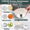 Herogo 5-Piece Mixing Bowls with Lids, 3 Grater Attachments, Stainless