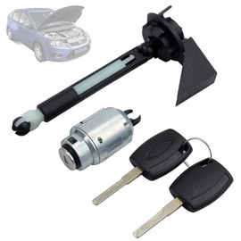 Twowinds Bonnet Lock Pumper, Lock Cylinder and Key Compatible with Ford Focus II (2004-2012) 1355231, 4M5AA16B970 Bonnet Release