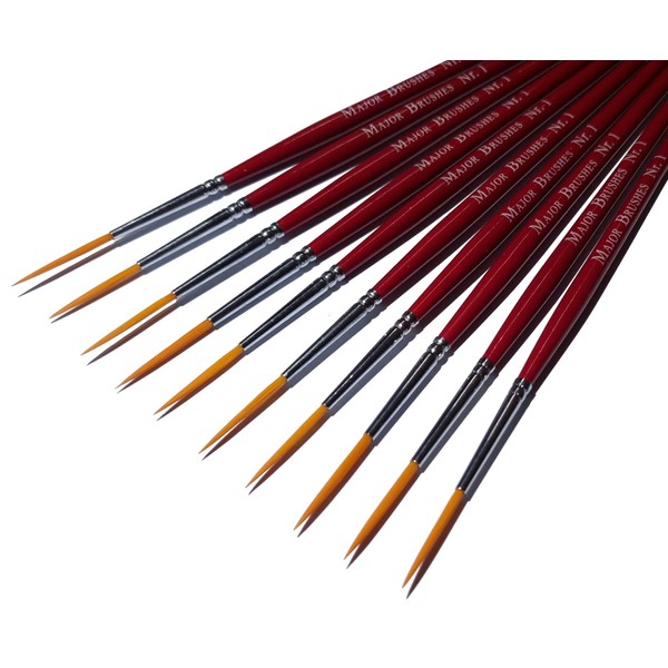 Major Brushes Synthetic Rigger Brush Size 1 - Pack of