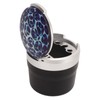 Portable Car Ashtray Mini Silver Edge Fire Prevention Smokeless Auto