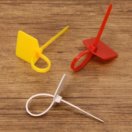 Mini Skater 5 Colors Easy Mark Nylon Cable Ties tag Labels Plastic Loop Ties Markers Cable Tag self-Locking Zip Ties(50 pcs)