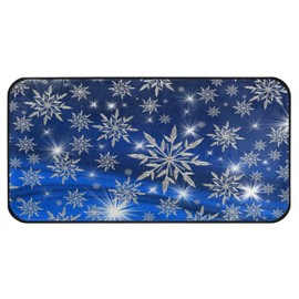 Vdsrup Christmas Blue Snowflakes Kitchen Rug Winter Xmas Kitchen Mat Bath Rugs Kitchen Floor Mats 39 X 20 Inch